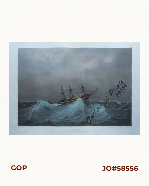 La Favorite au mouillage, durant le Colla de Manille [La Favorite, Moored During a Swell at Manila]