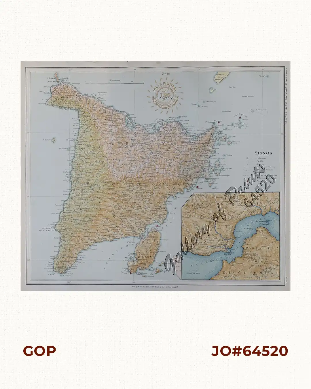 Isla de Panay pl. 20 (Antique, Capiz, Iloilo, Guimaras ............with inset of Guimaras Strait)