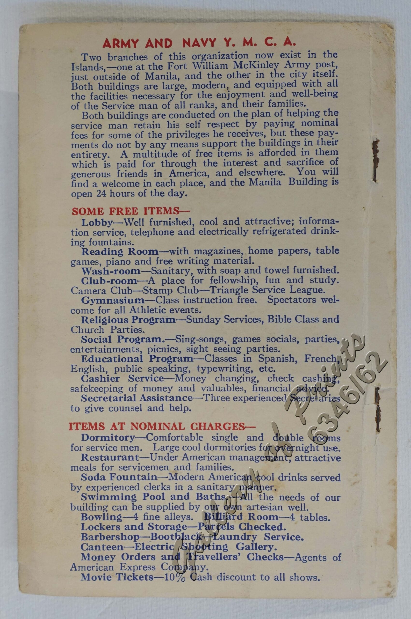 Manila Harbor Complimentary Map of the City of Manila. - Image 4