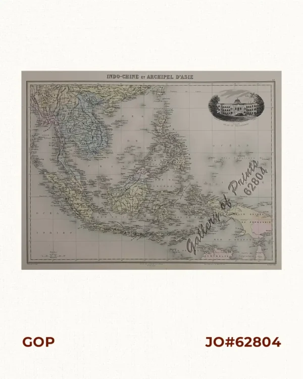 Indo-Chine et Archipel D'Asie. inset: Saïgon, Palais du Gouvernement.