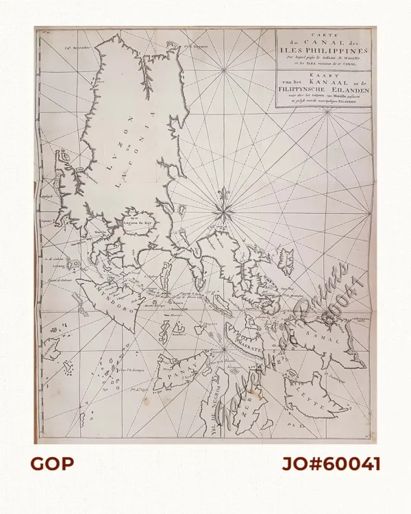Carte du Canal des Isles Philippines par lequel passe le Galion de Manille et les Iles voisines de ce Canal Kaart van het Kanaal in de Filippynsche Eilanden… [A Chart of the Channel in the Philippine Islands Through which the Manila Galeon passes, and the Islands Visible in that Channel]