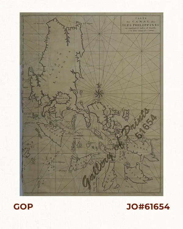 Carte du Canal des Isles Philippines par lequel passe le Galion de Manille et les Iles voisines de ce Canal [A Chart of the Channel in the Philippine Islands Through which the Manila Galeon passes, and the Islands Visible in that Channel]