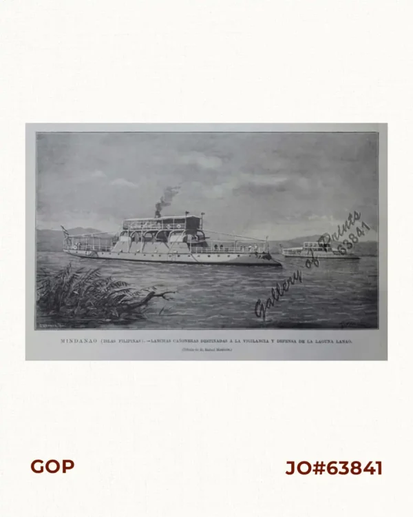 Mindanao (Islas Filipinas). - Lanchas cañoneras destinadas á la vigilancia y defensa de la laguna Lanao.