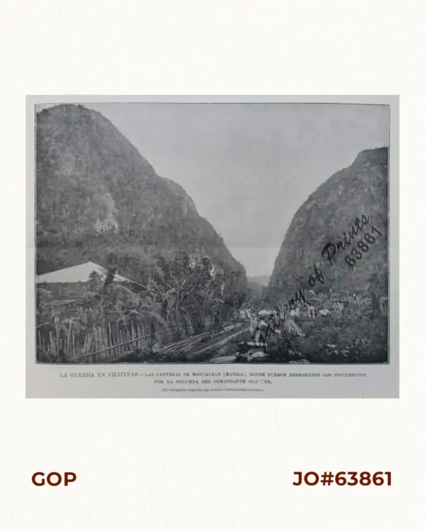 La Guerra en Filipinas. - Las Canteras de Montalbán (Manila), donde fueron derrotados los insurrectos por la columna del comandante Olaguer.  [The War in the Philippines. - The Montalban Quarries (Manila), where the insurgents were defeated by Commander Olaguer's column.]