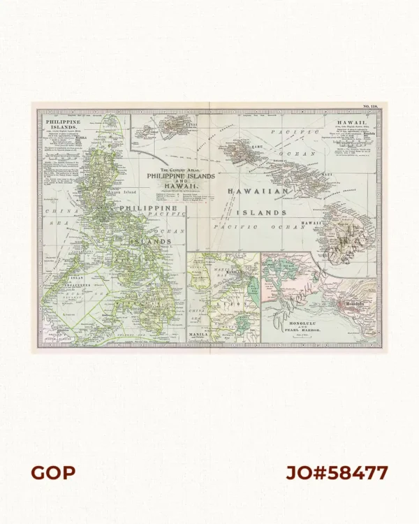The Century Atlas. Philippine Islands and Hawaii insets: 1. Manila and Vicinity 2. Honolulu and Pearl Harbor