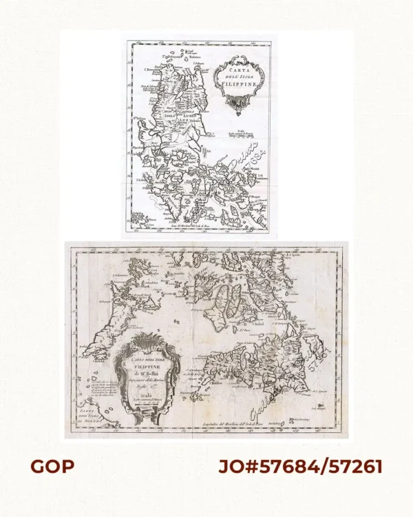 1) Carta dell'Isole Filippine [1st sheet]. 2) Carta dell'Isole Filippine di Mr. Bellin Ingegnere della Marine Foglio 1 mo [2nd sheet]