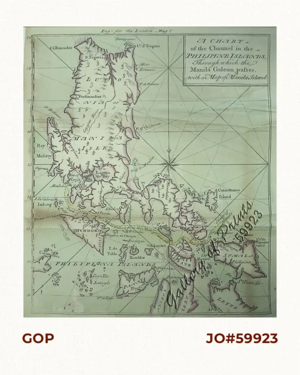 A Chart of the Channel in the Philipine Islands [sic] Through which the Manila Galeon passes, with a Map of Manila Island.