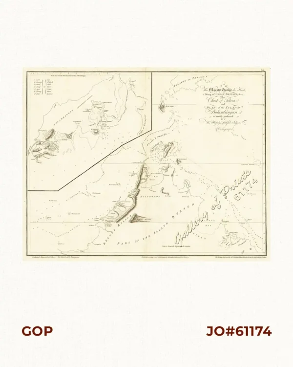 To His Majesty George the Third, King of Great Britain & This Chart of Felicia and Plan of the Island Balambangan is humbly prefented by His Majesty's faithful Subject, Dalrymple - [Southern Palawan]