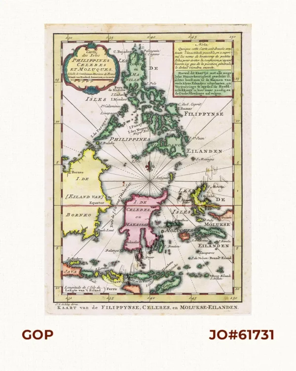 Carte des Isles Philippines, Celebes et Moluques [Kaart van de Filippynse, Celebes, en Molukse-Eilanden]