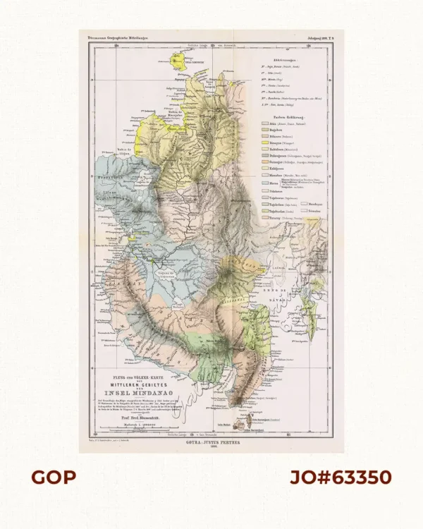 Fluss - und Völker- Karte des Mittleren Gebietes der Insel Mindanao, [Map of Rivers & Tribes in Central Mindanao].