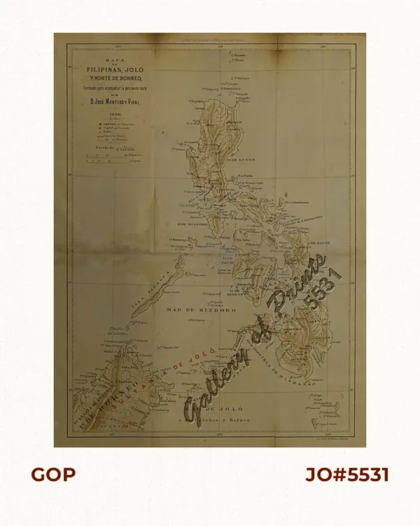 Mapa de Filipinas, Joló y norte de Borneo