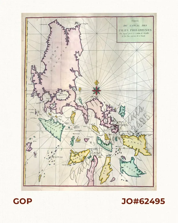 Carte du Canal des Isles Philippines par lequel passe le Galion de Manille et les Iles voisines de ce Canal [A Chart of the Channel in the Philippine Islands Through which the Manila Galeon passes, and the Islands Visible in that Channel]