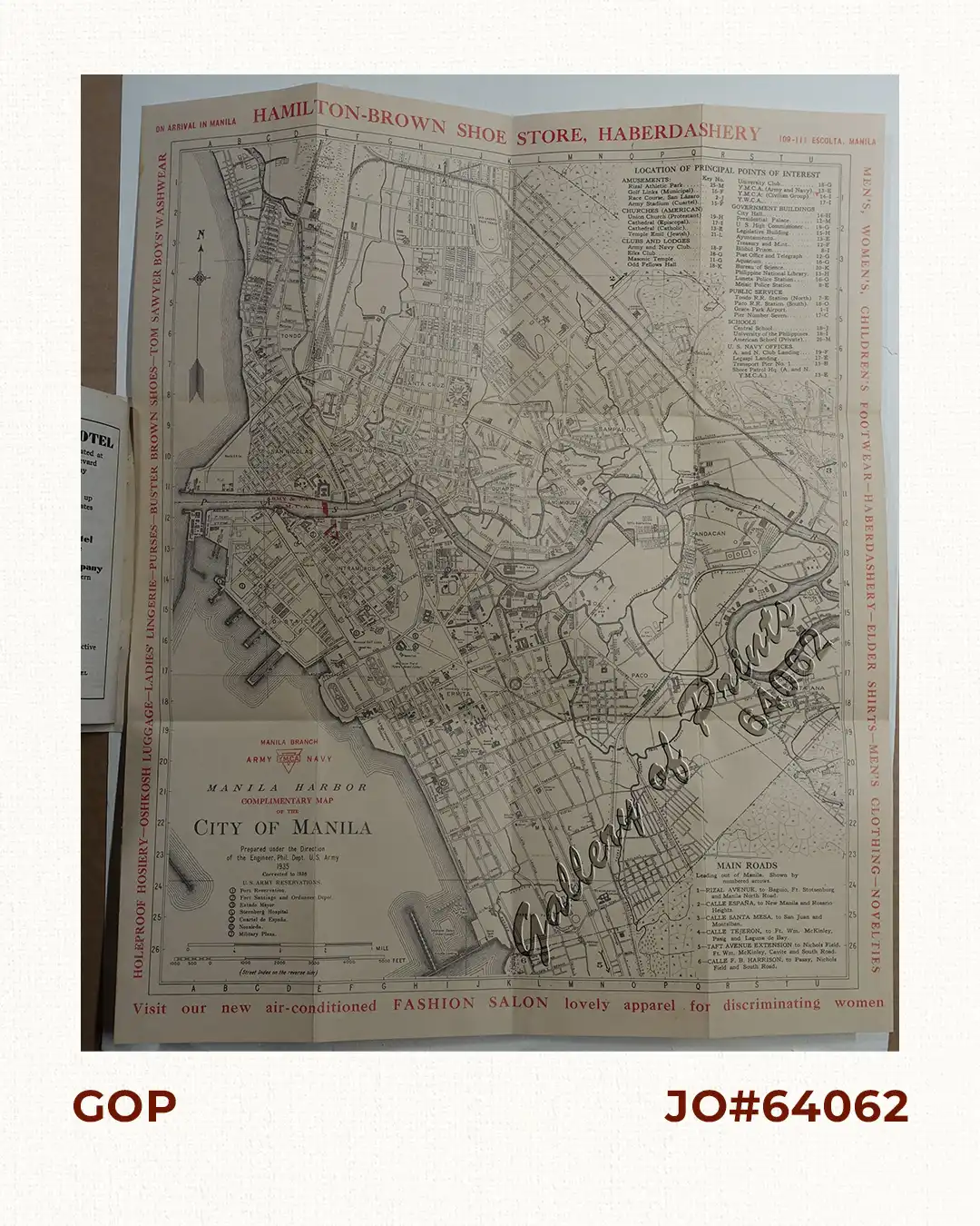 Manila Harbor Complimentary Map of the City of Manila.
