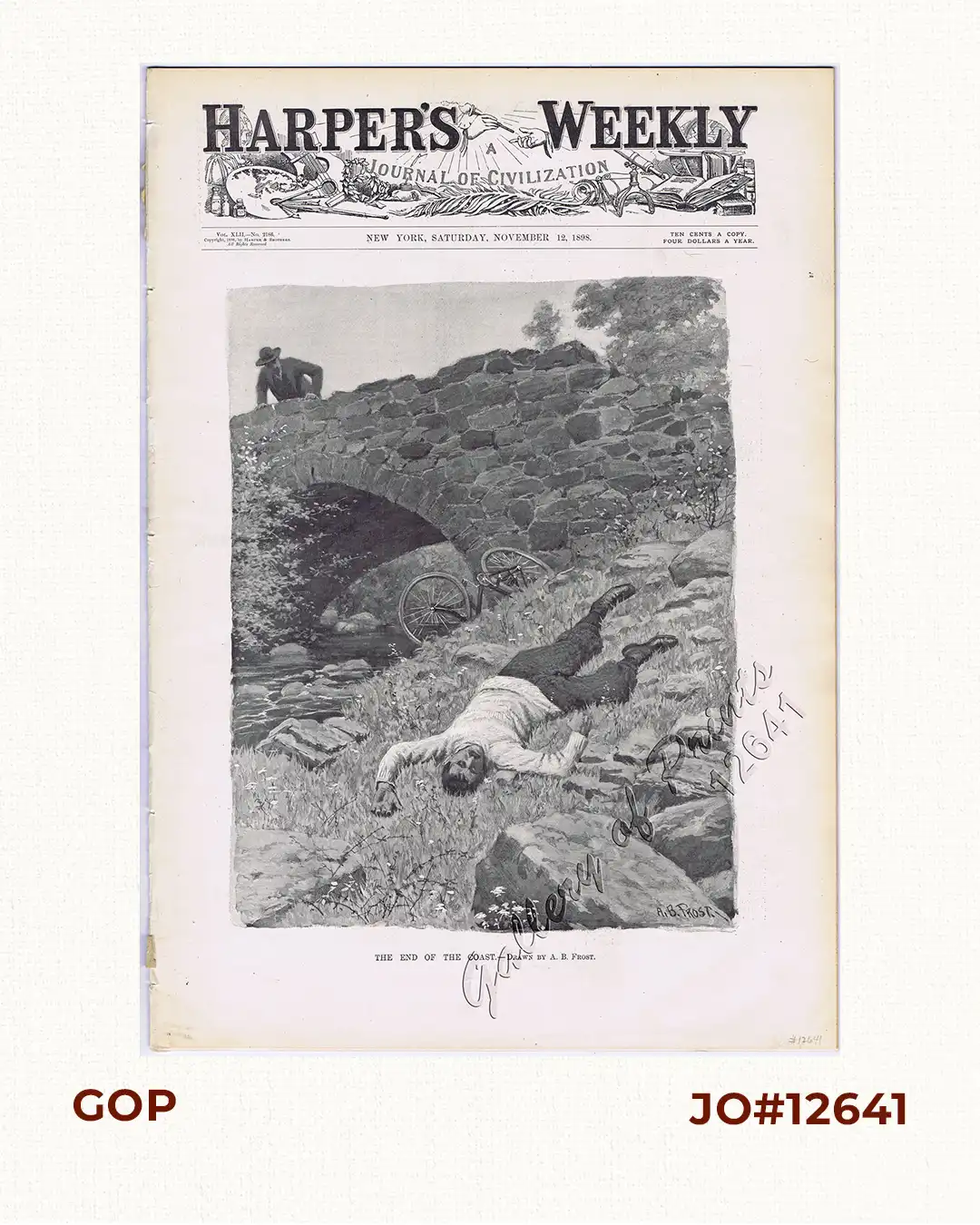 Harper's Weekly - A Journal of Civilization with frontispiece: The End of the Coast. - Drawn by A. B. Frost.