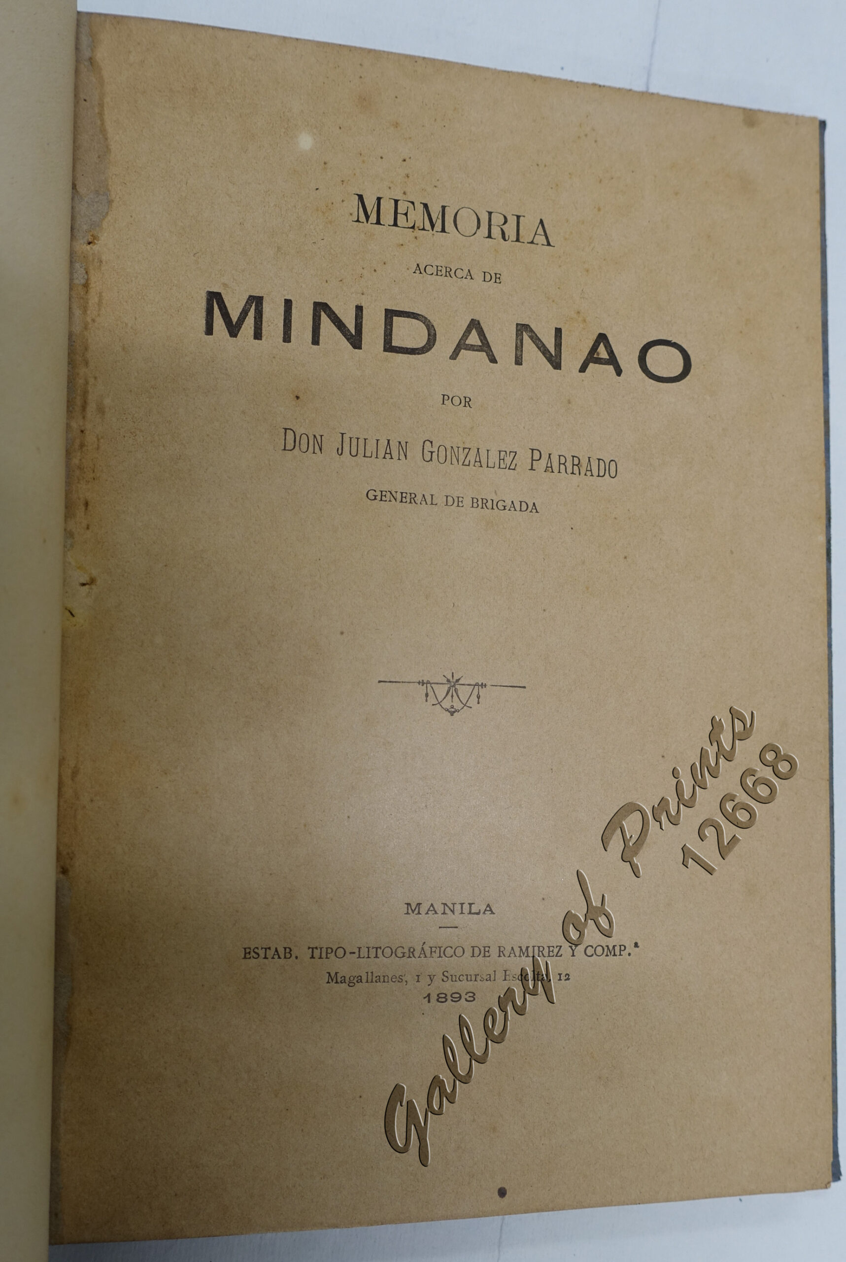 Memoria acerca de Mindanao por Don Julian Gonzalez Parrado General de Brigada - Image 3