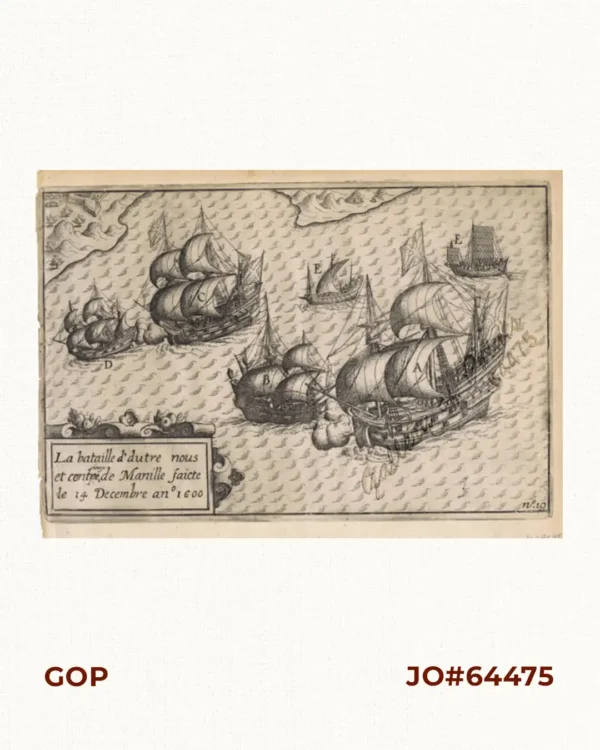La bataille d'autre nous et contre cieux de Manille faicte le 14 Decembre ano 1600  [The battle between us and those of Manila on 14 December of the year 1600]