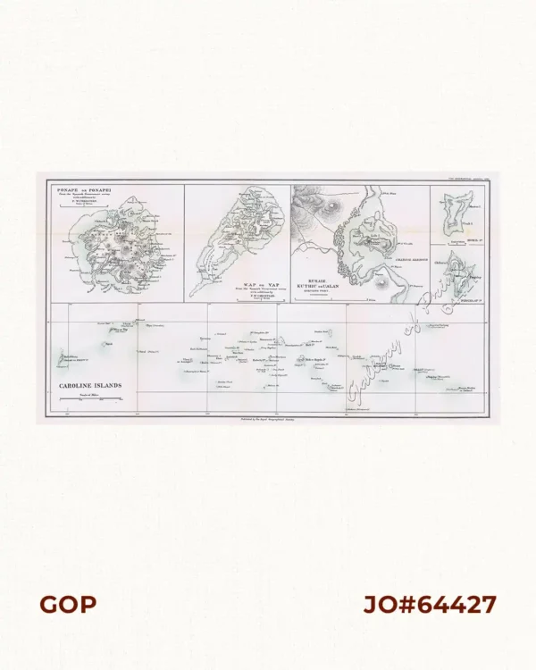 1) Ponape or Ponapei. 2) Wap or Yap. 3) Kusaie. Kuthiu or Ualan. 4) Mokil Is. 5) Pingelap Is. 6) Caroline Islands.