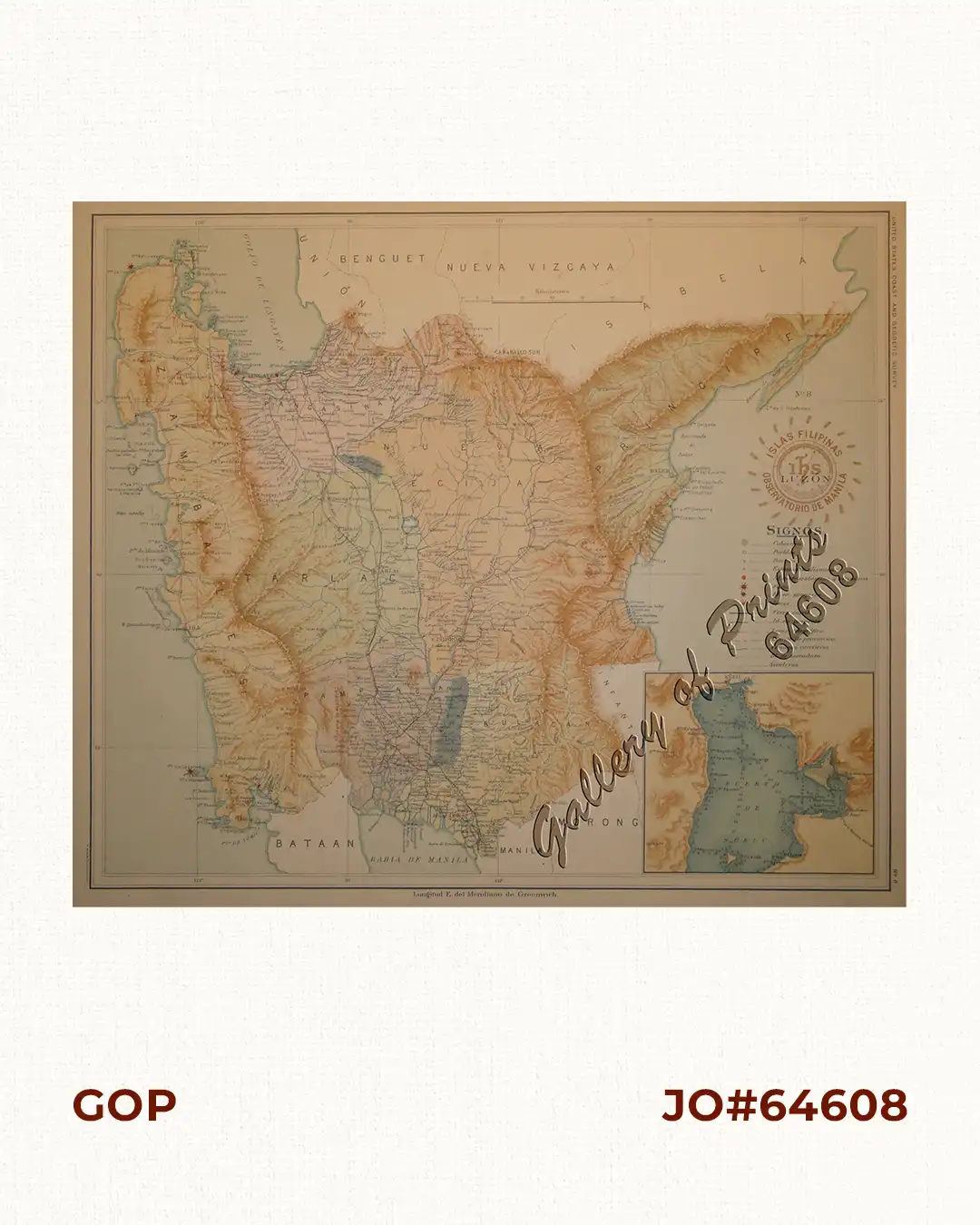 Isla de Luzon pl. 8 (Zambales, Pangasinan, Nueva Ecija, Tarlac.... with Subic Bay - inset)