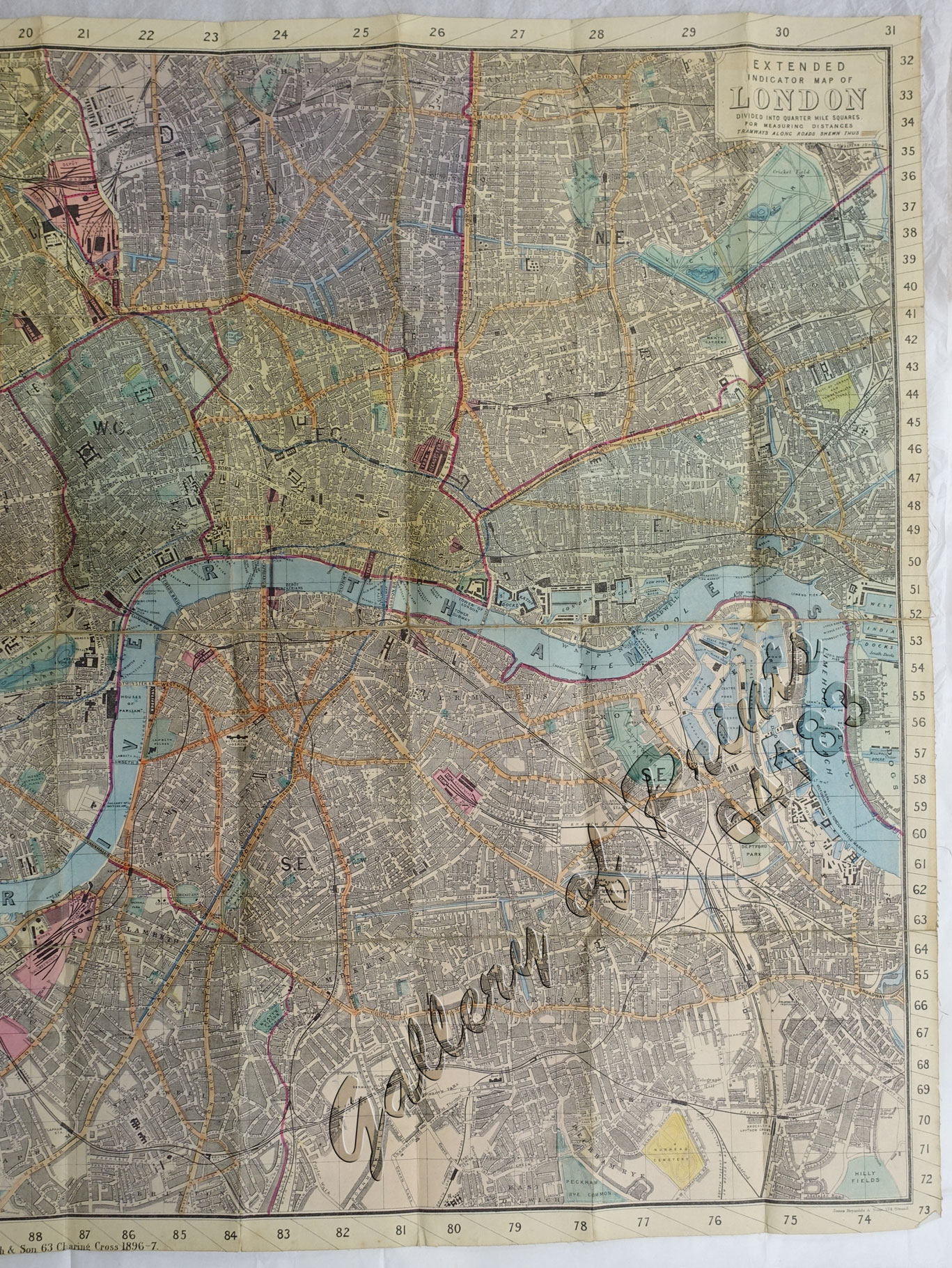 Extended Tape Indicator Map of London. - Image 3
