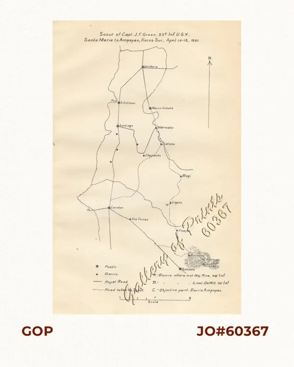 Scout of Capt. J.F. Green, 33d Inf. U.S.V., Santa Maria to Ampayao, Ilocos Sur, April 10-13, 1901