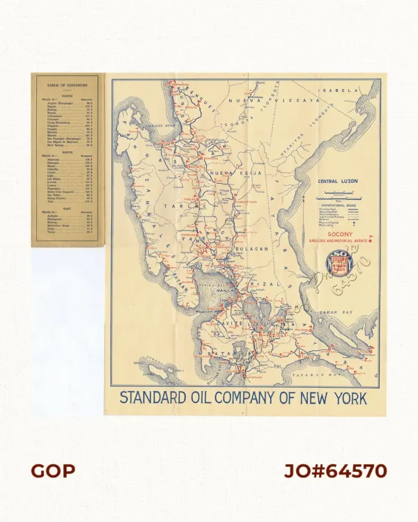 Road Map of Central Luzon.  Socony