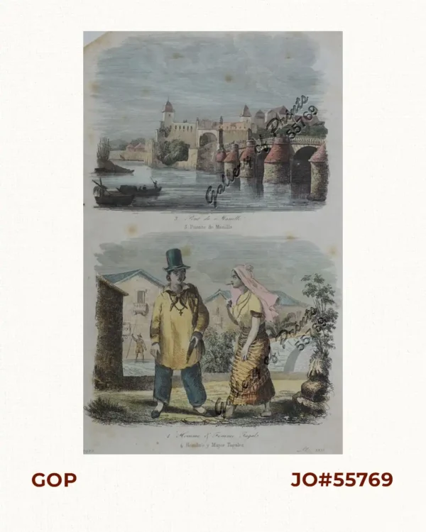 3. Pont de Manille / Puente de Manilla. 4. Homme et Femme Tagals / Hombre y Mujer Tagales