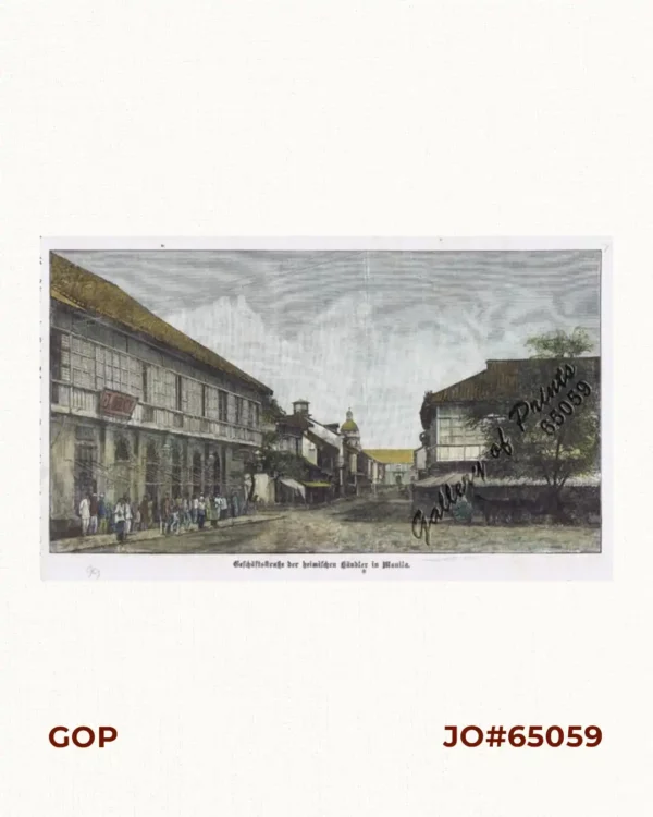 Geschäftstraße der heimischen Hândler in Manila  (Rosario St.)  [Commercial Street of the Native Retailers]