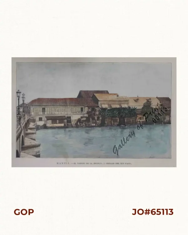 Manila. - El barrio de la Escolta á orillas del rio Pasig.  [Manila - The Escolta neighborhood on the banks of the Pasig River]