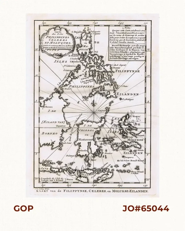 Carte des Isles Philippines, Celebes et Moluques [Kaart van de Filippynse, Celebes, en Molukse-Eilanden]