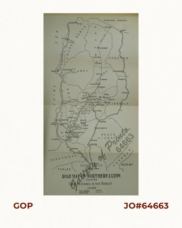 Road Map of Northern Luzon showing Trips Described in this Booklet