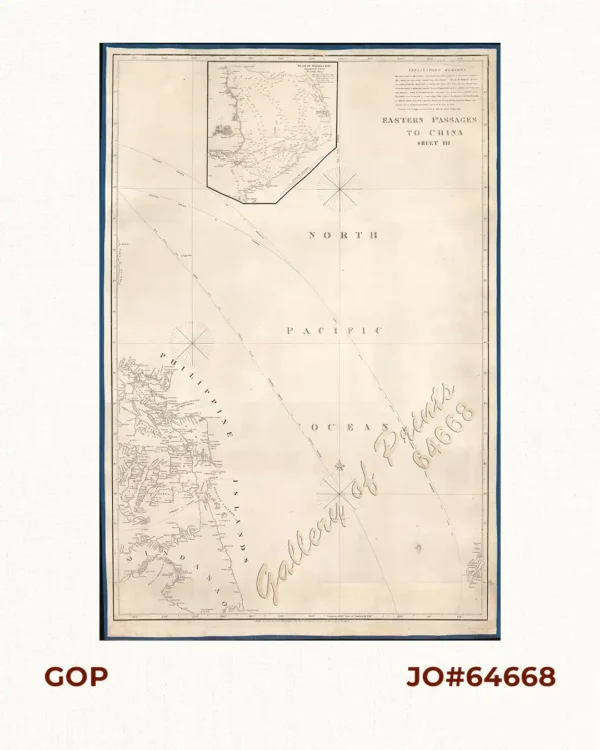 Eastern Passages to China Sheet III.  inset: Plan of Manilla Bay, surveyed in 1792 by Don Felipe Bauza.  [Eastern Philippines]