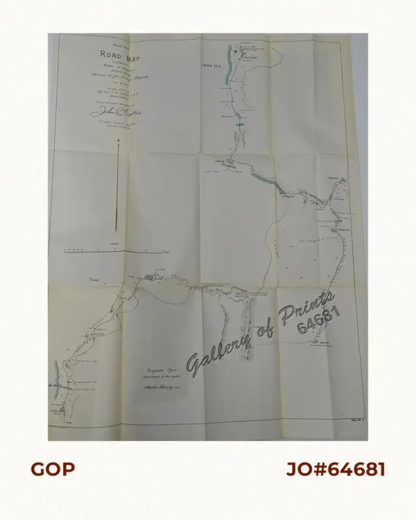 Sheet No. 9.  Road Map from Badoc to Pasuquin plotted during Advance of Gen. Young's Brigade of 1st Div. 8th A. C. Maj. Gen. H. W. Lawton U. S. V. Commanding.  Prepared under direction of John C. Oakes. 1st Lieut Corps of Engineers Division Engineer.
