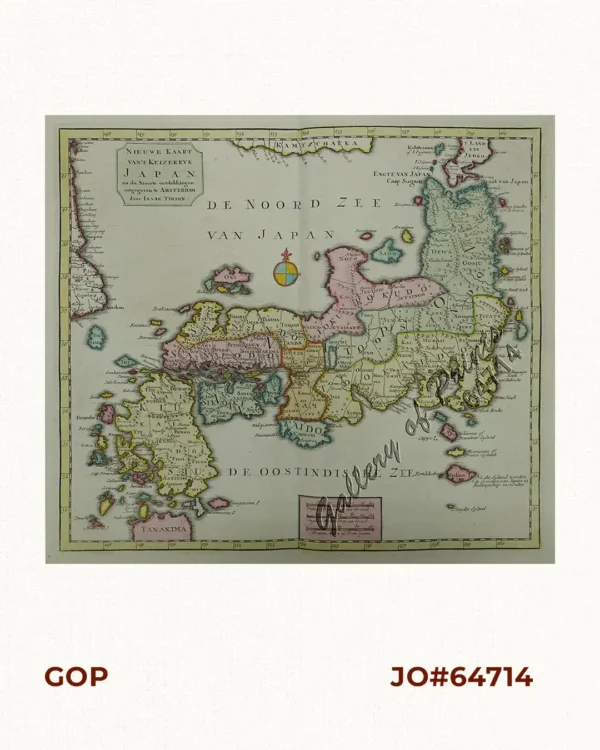 Nieuwe Kaart van't Keizerryk Japan na de Nieuste ontdekkingen uitgegeven te Amsterdam door Isaak Tirion. [New Map of the Empire of Japan after the New Discoveries published in Amsterdam by Isaak Tirion.]