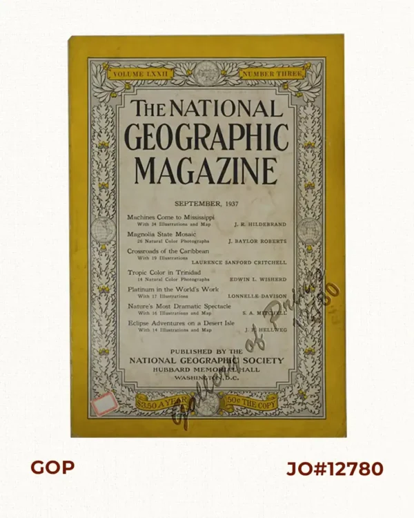 The National Geographic Magazine  September, 1937, vol. LXXII, No.3