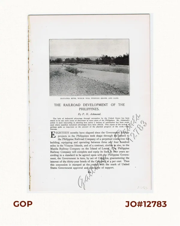 The Railroad Development of the Philippines.