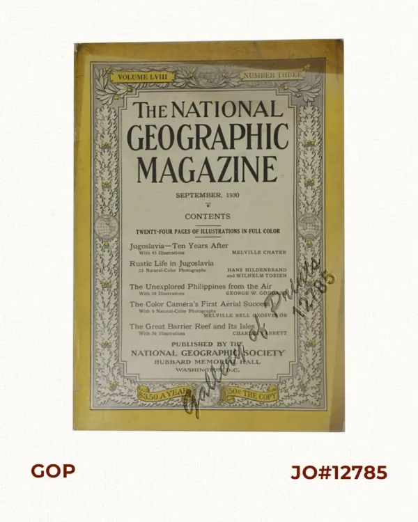 The National Geographic Magazine September, 1930, vol.LVIII, No.3 [The unexplored Philippines from the air, Map-making over jungle lands never before seen by white men]