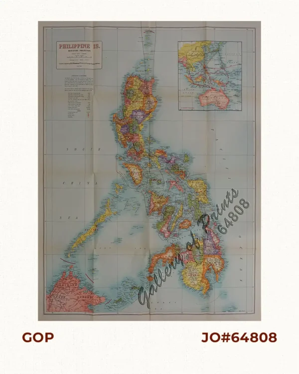 Philippine Islands. A Detailed Map.  by Robinson H. E. C. Pty. Ltd.  [cartouche:] Philippine Is.  Mercators Projection  [inset: Southeast-Asia, China, Japan, Marianas Is., Australia]