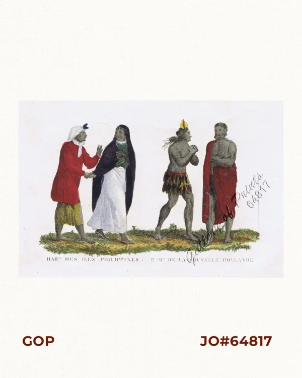 Habts. des iles Philippines.  [Inhabitants of the Philippine Islands]  Habts. de la Nouvelle Hollande.  [Inhabitants of New Holland]