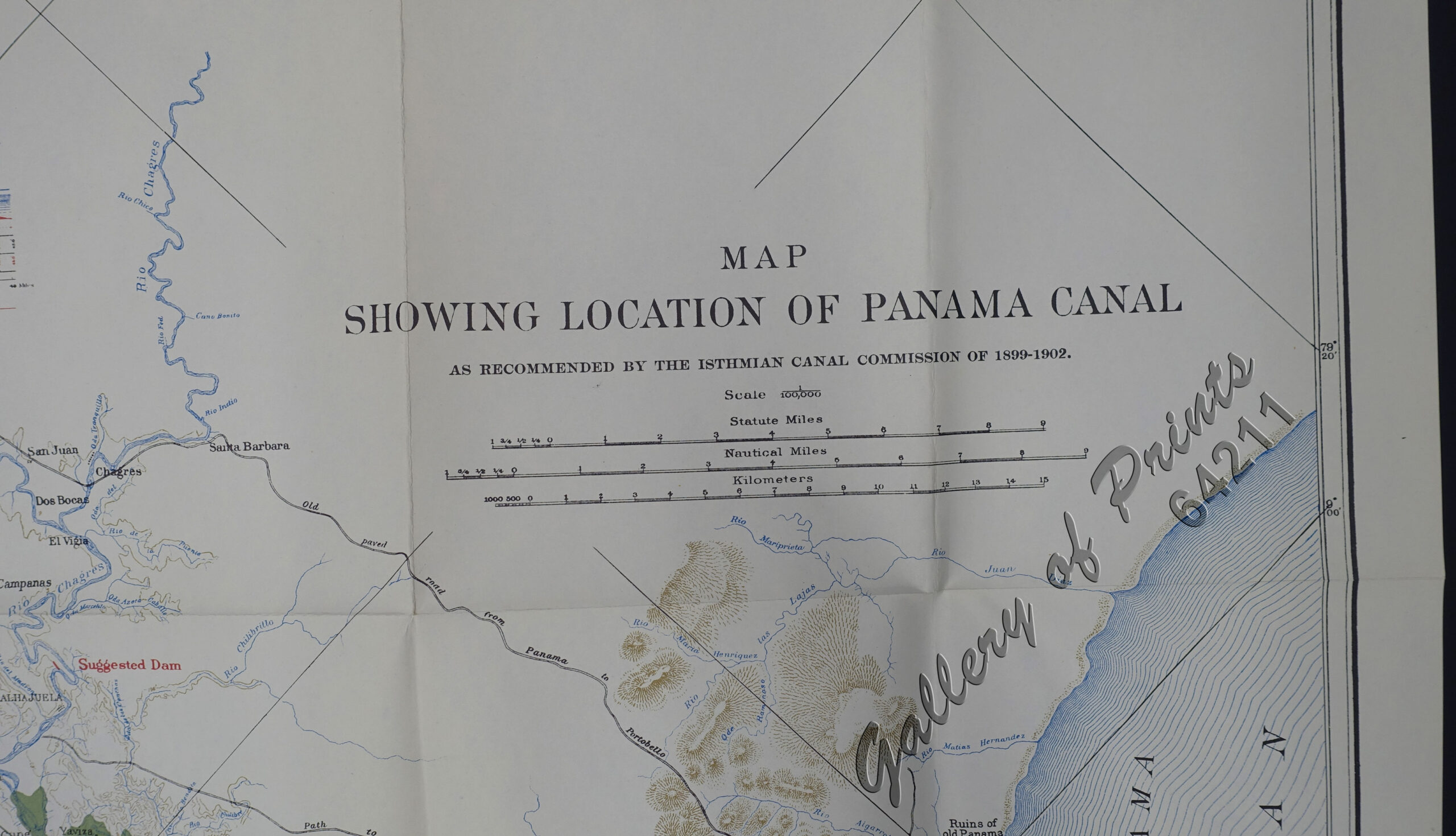 Map Showing Location of Panama Canal as Recommended by the Isthmian Canal Commission of 1899-1902. - Image 2