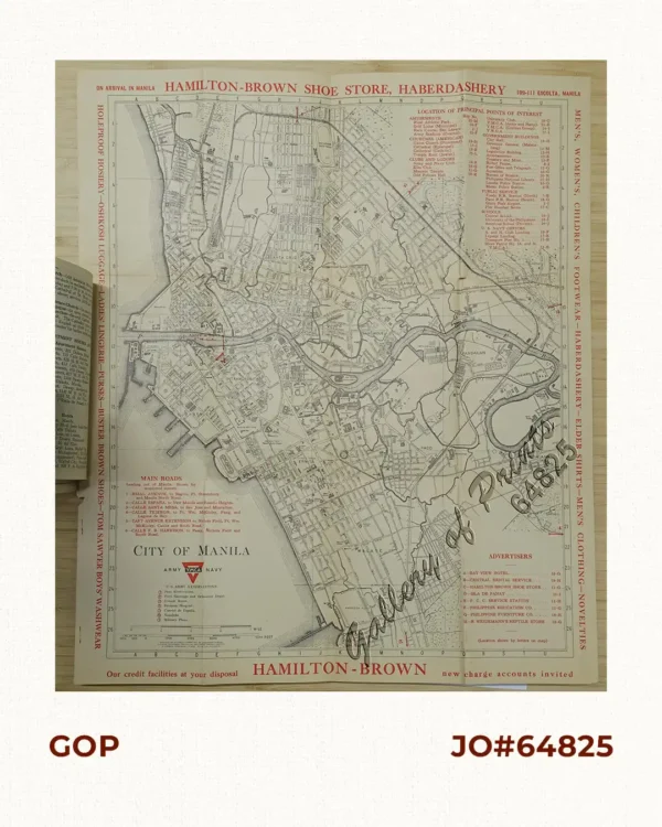 Manila Harbor Complimentary Map of the City of Manila