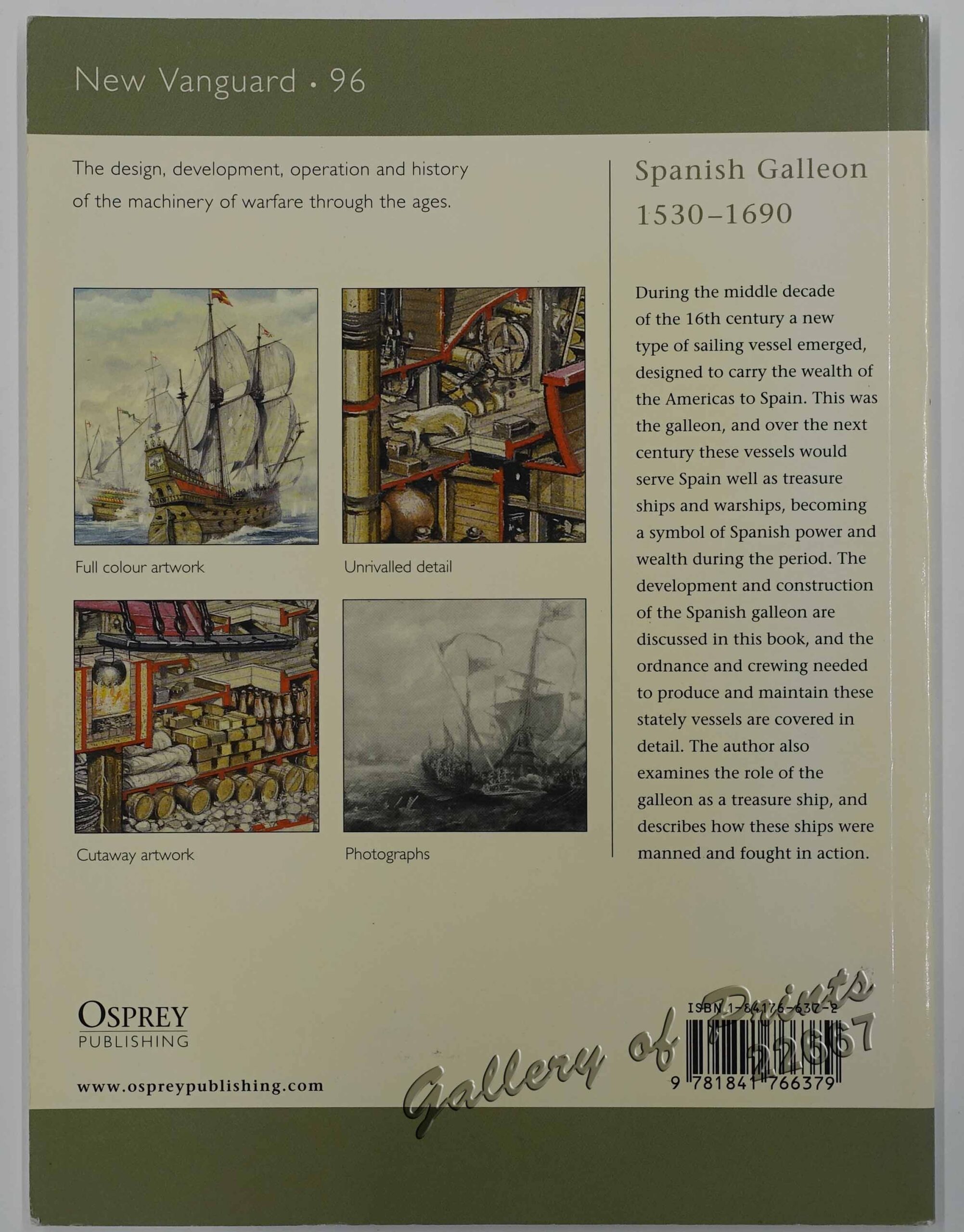 Spanish Galleon 1530 - 1690 New Vanguard # 96 - Image 4