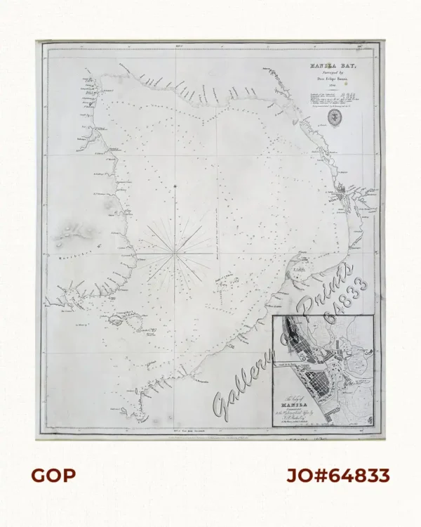 'Manila Bay, Surveyed by Don Felipe Bauzà. 1792.  inset: The City of Manila Communicated to the Hydrographical Office by J. P. Butler Esq.r  A. The Plaza, and the Cathedral.