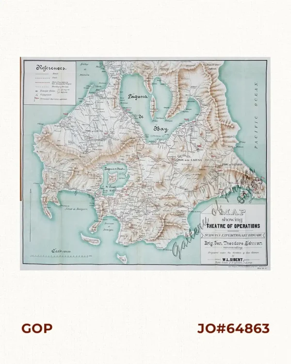 Map showing Theatre of Operations Schwan's Expeditionary Brigade Brig. Gen. Theodore Schwan commanding. Prepared under the direction of Gen. Schwan by W. L. Sibert, Capt. Corps of Engineers, U.S. Army.