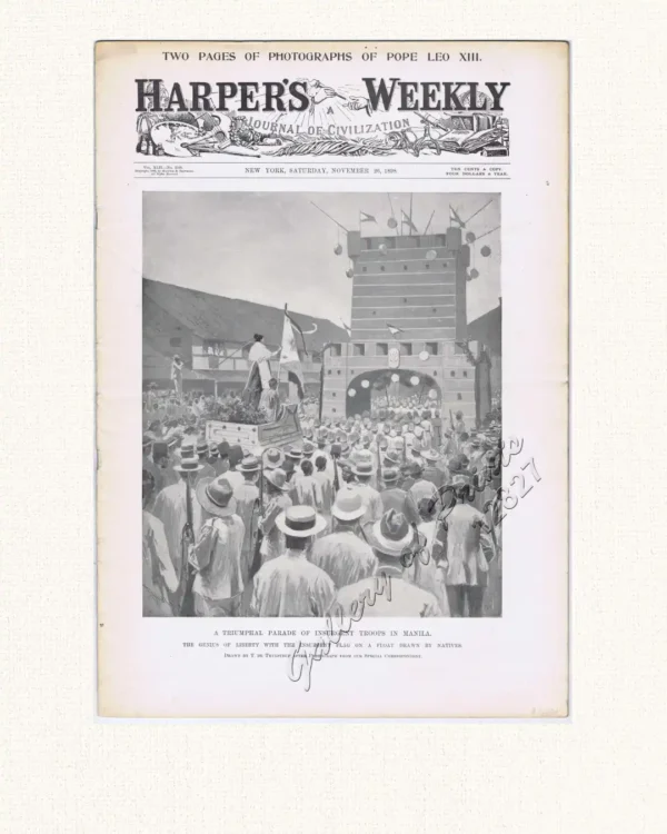 Harper's Weekly - A Journal of Civilization.  with frontispiece: A Triumphal Parade Of Insurgent Troops In Manila.