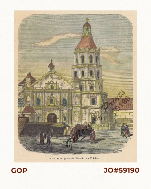 Vista de la Iglesia de Binondo, en Filipinas