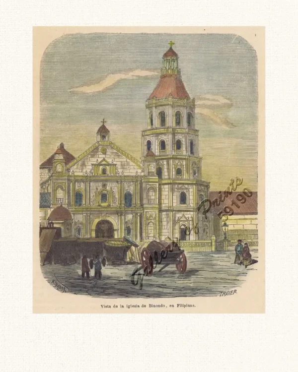 Vista de la Iglesia de Binondo, en Filipinas