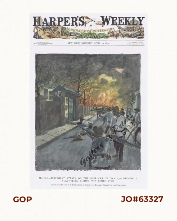 Manila - Insurgent Attack on the Barracks of Co.C, 13th Minnesota Volunteers, during the Tondo fire.