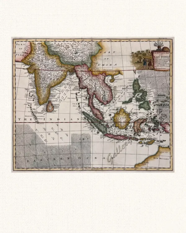 An Accurate Map of the East Indies Exhibiting the Course of the European Trade both on the Continent and Islands. Drawn from the best modern Maps and Charts and adjusted by Astronomical Observations.