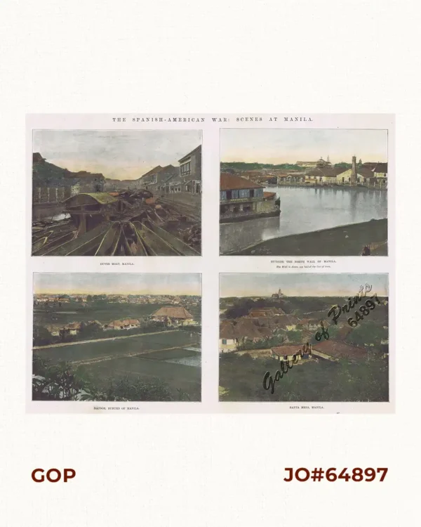 The Spanish-American War: Scenes at Manila. 1. Outer Moat, Manila. 2. Outside the North Wall of Manila… 3. Bacoor, suburb of Manila. 4. Santa Mesa, Manila.
