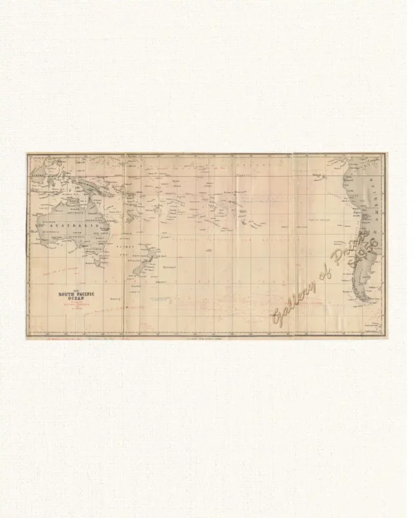 The South Pacific Ocean showing the Surface Currents and Ice drifts.